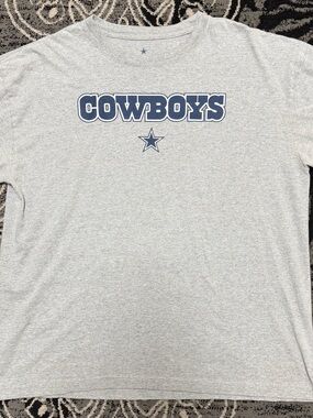 NFL Cowboys Gray Short Sleeve Tee with Navy Logo